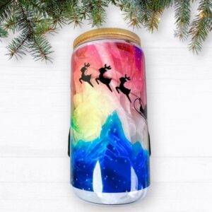 Winter Northern Lights Glass Cup