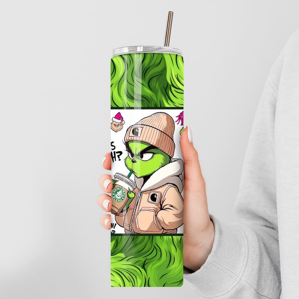 Milennial Grinch Stainless Steel Tumbler