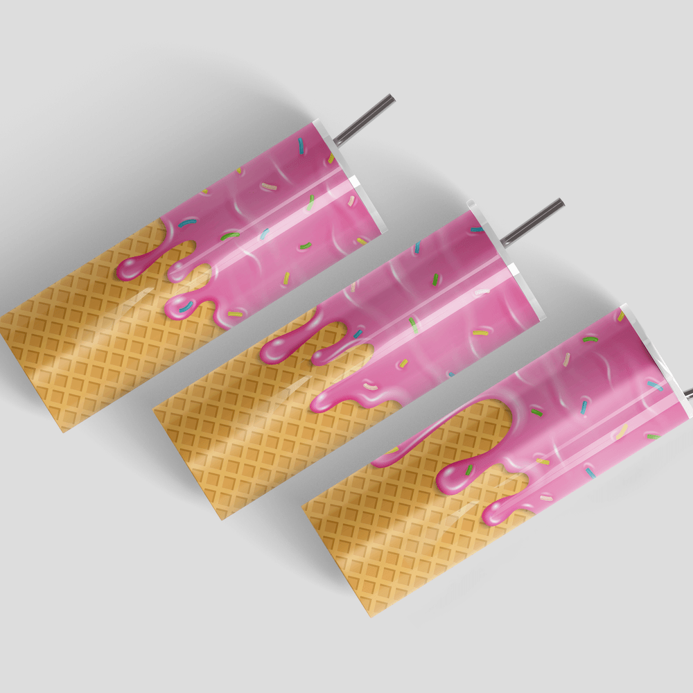 Pink Drip Icecream Cone Stainless Steel Tumbler - Image 4