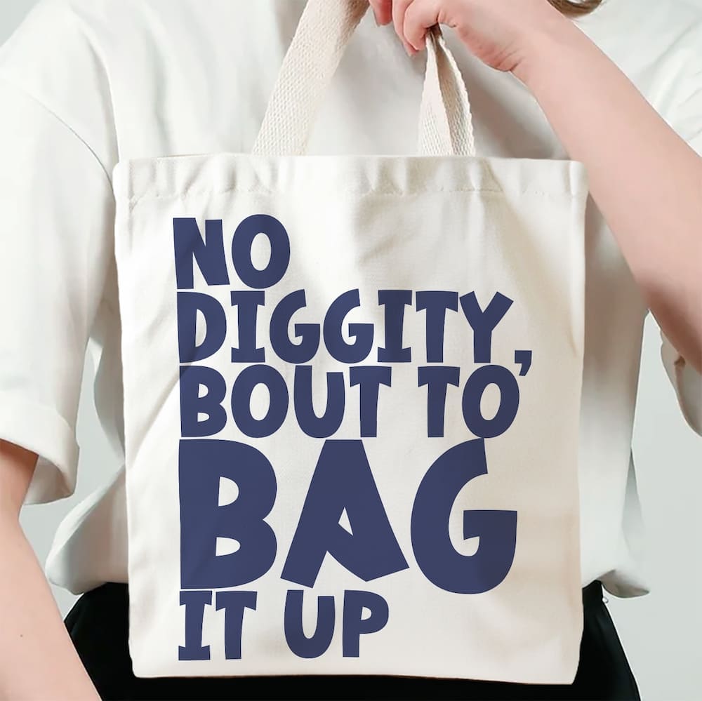 'No Diggity' Mini Canvas Tote Bag - Image 3