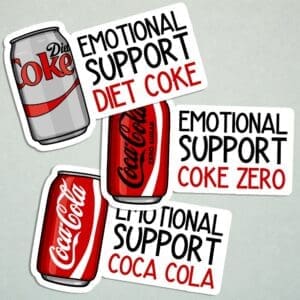 Emotional Support Diet Coke, Coca Cola, Coke Zero Stickers