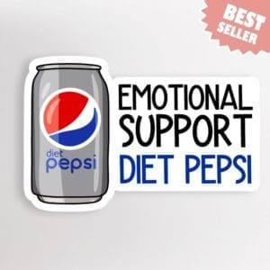 Emotional Support Diet Pepsi Sticker