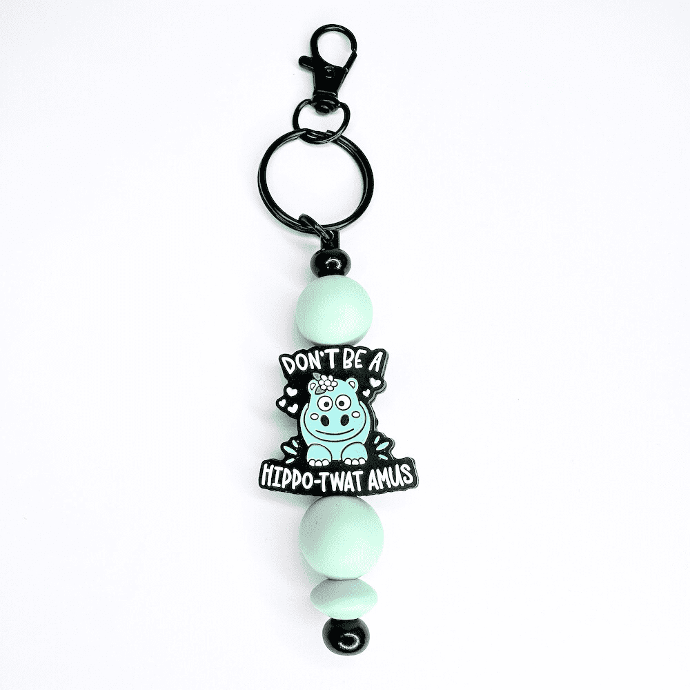 'Don't Be A Hippo-Twat-Amus' Beaded Keychain - Image 2
