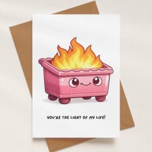 'You're the Light of my Life' Dumpster Fire Card