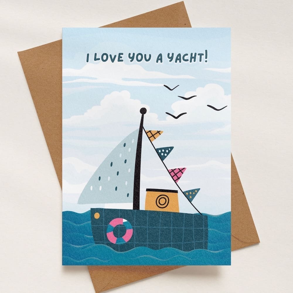 'I Love You A Yacht' Love Card