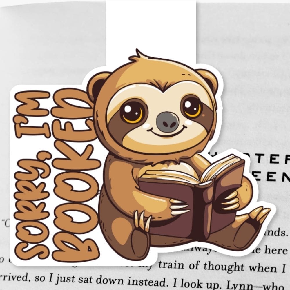 All Booked Up Sloth Magnetic Bookmark
