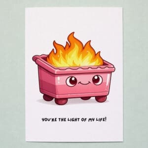 'You're the Light of my Life' Dumpster Fire Card