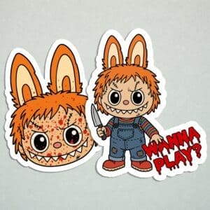 Labubu Horror Doll Halloween Stickers