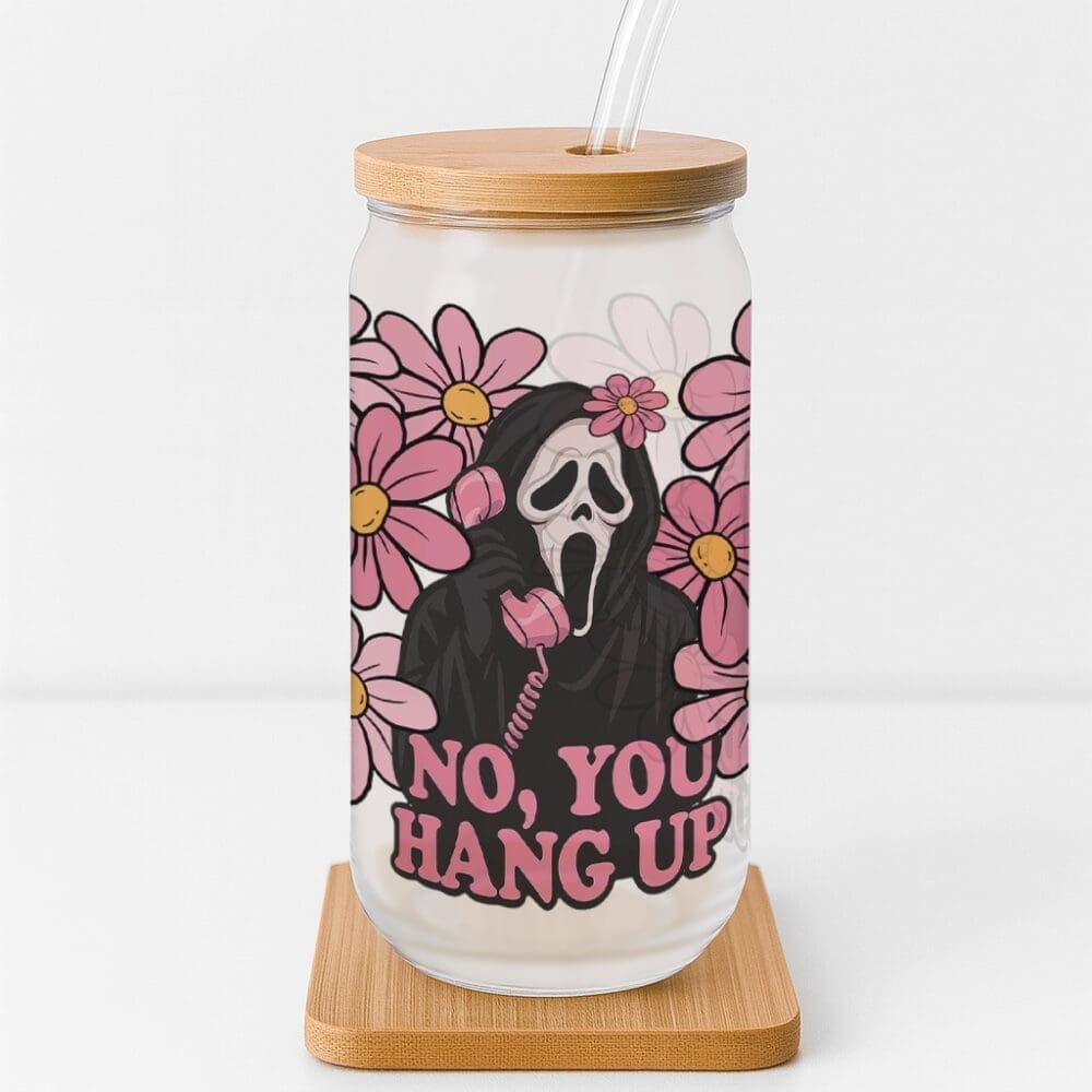 Floral Slasher-Inspired Halloween Halloween Frosted Glass Cup