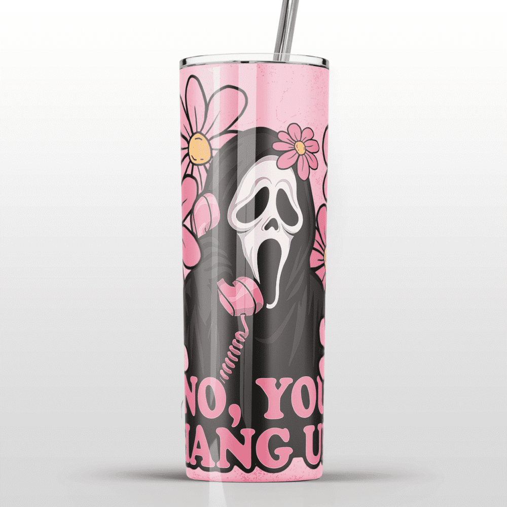 Floral Slasher-Inspired Halloween Stainless Steel Tumbler
