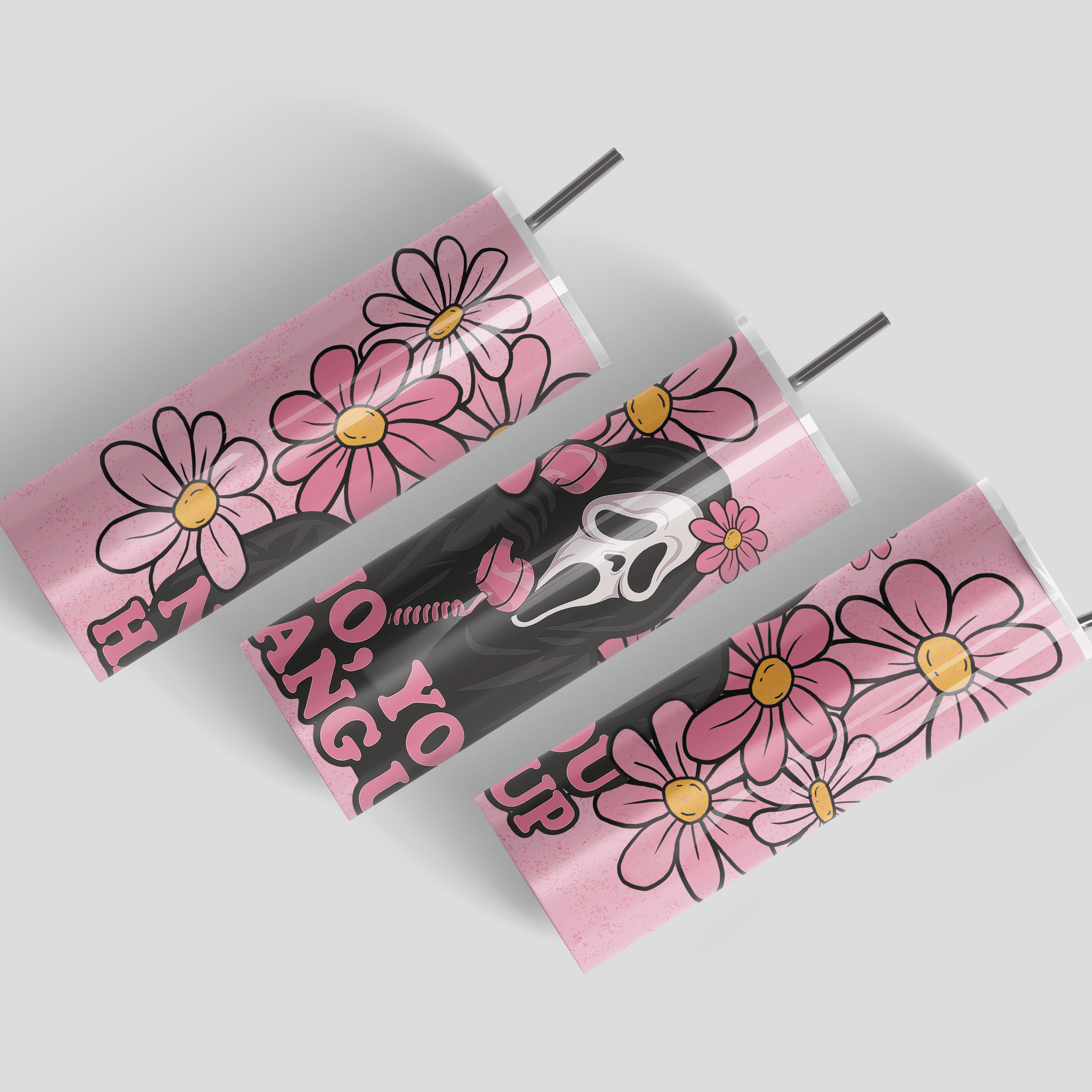 Floral Slasher-Inspired Halloween Stainless Steel Tumbler - Image 3