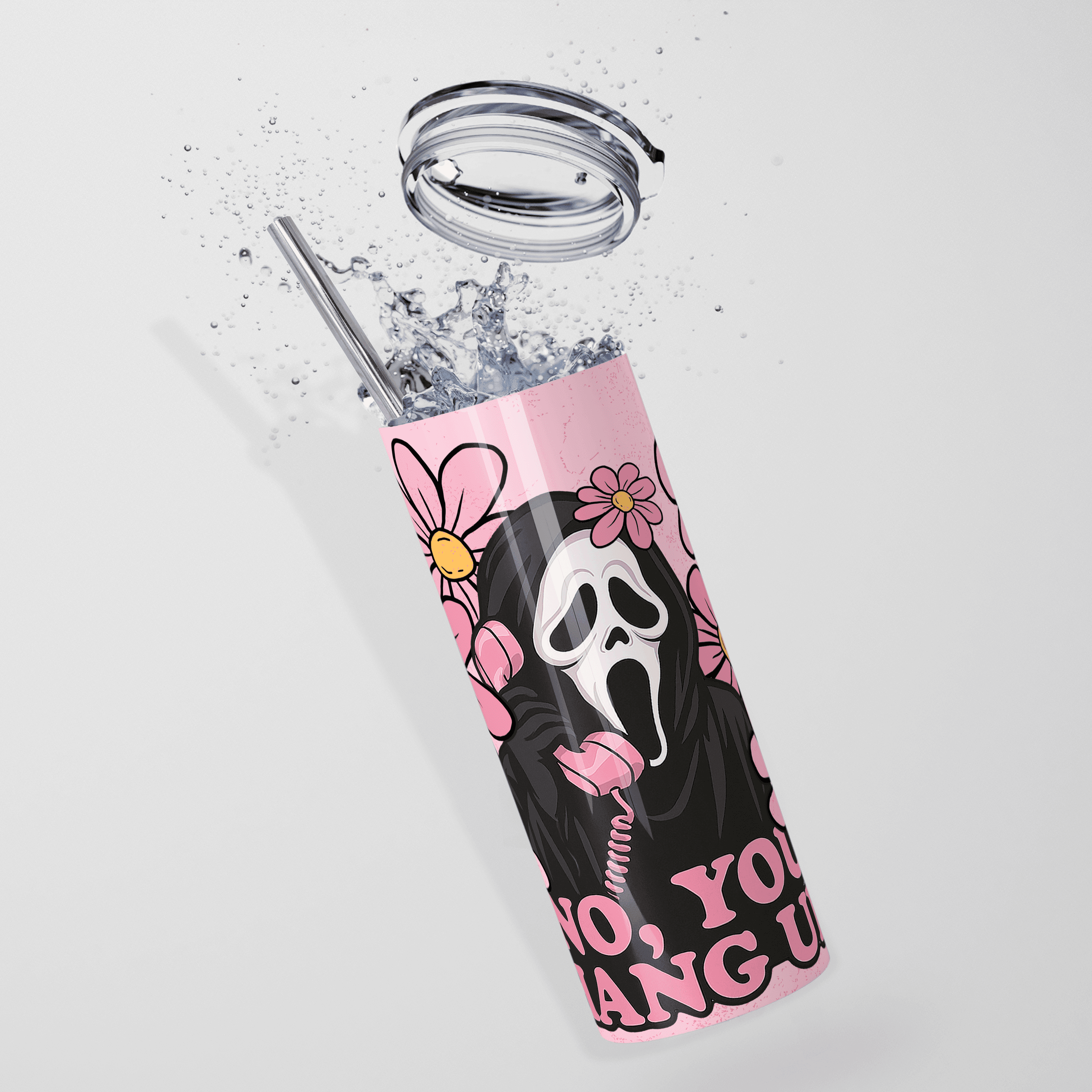 Floral Slasher-Inspired Halloween Stainless Steel Tumbler - Image 4