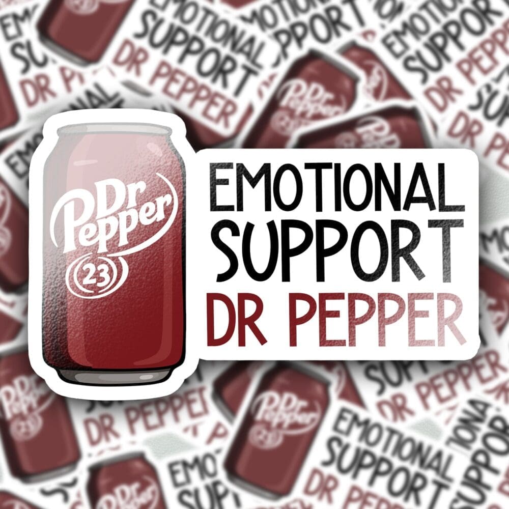 Emotional Support Dr Pepper Soda Sticker