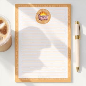 "This is Fine" Dumpster Fire 5x7 Notepad
