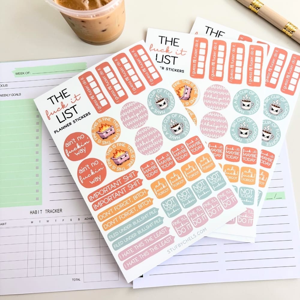 "The F*ck It List" Planner Stickers Sheet - Image 3