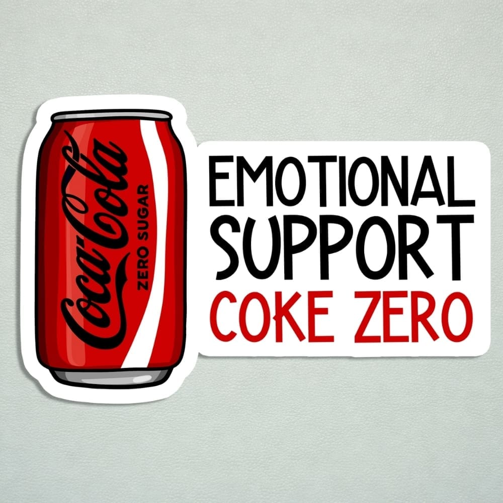 Emotional Support Diet Coke, Coca Cola, Coke Zero Stickers - Image 3