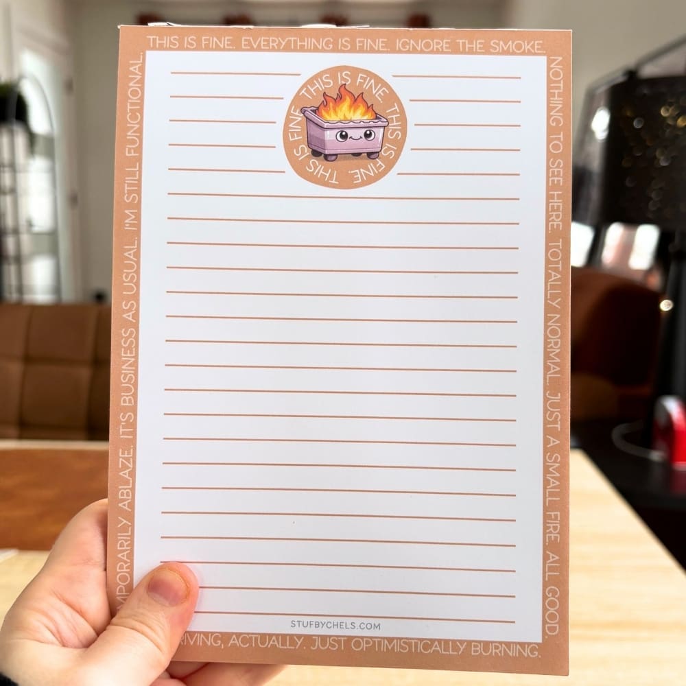 "This is Fine" Dumpster Fire 5x7 Notepad - Image 4