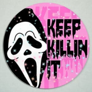Scream Ghostface "Keep Killin' It" Halloween Glitter Sticker