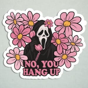 Floral Slasher-Inspired Halloween Sticker