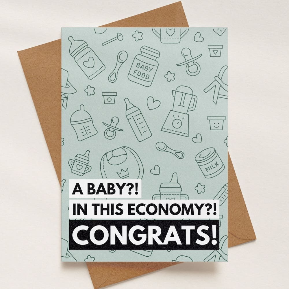 'A Baby In This Economy?!' Baby Shower Card