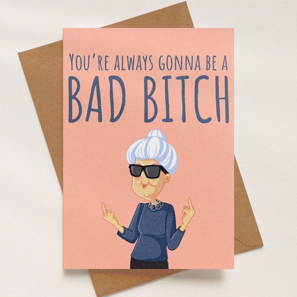 Bad Bitch Grandma Birthday Greeting Card