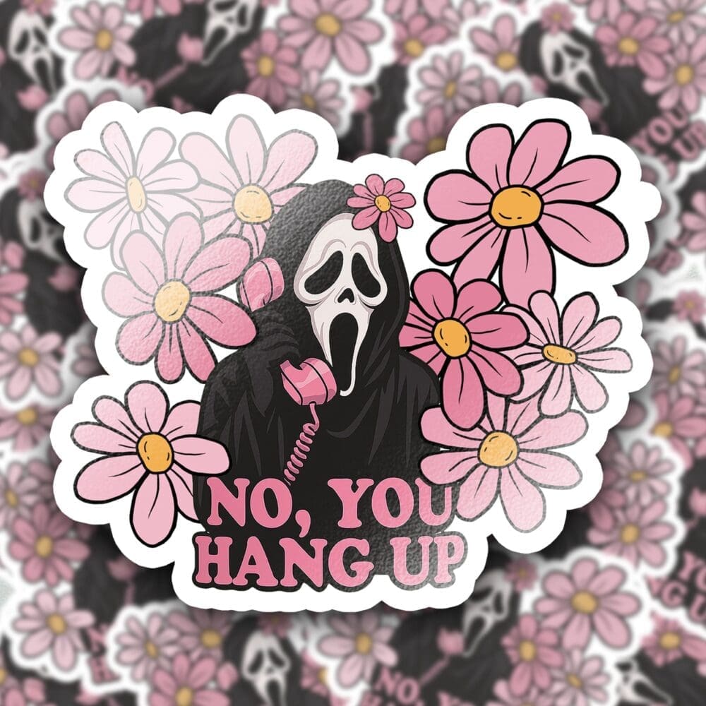 Floral Slasher-Inspired Halloween Sticker
