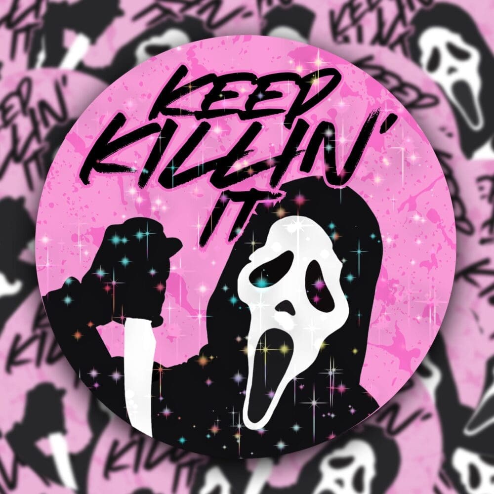 Scream Ghostface "Keep Killin' It" Halloween Glitter Sticker