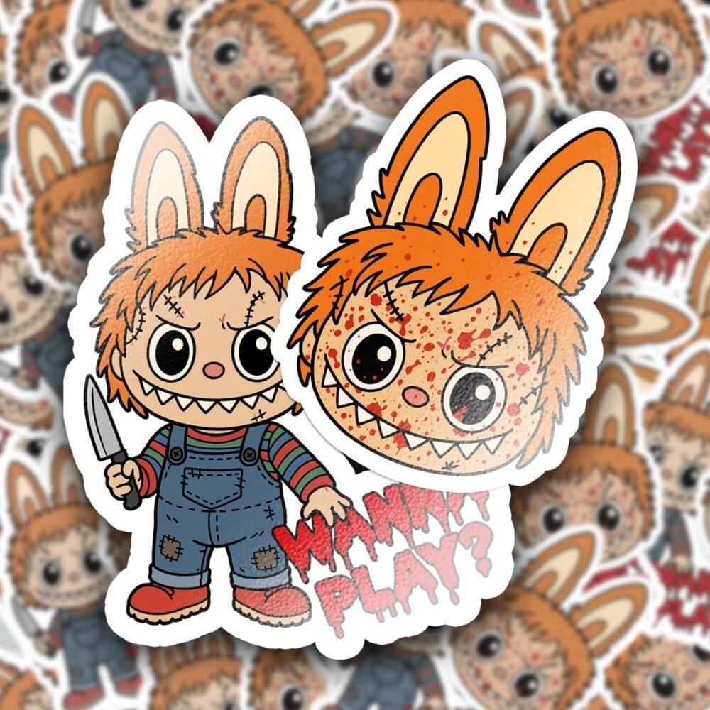 Labubu Horror Doll Halloween Stickers