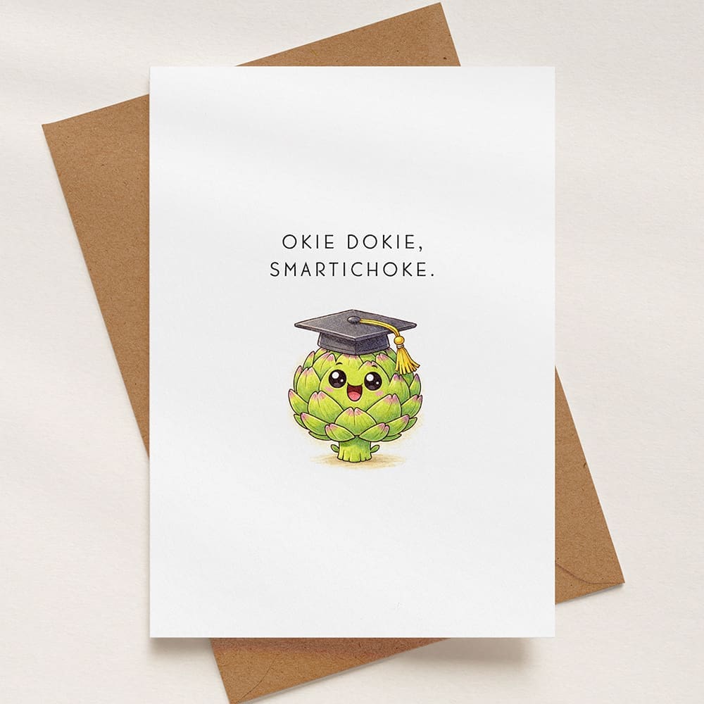 'Okie Dokie, Smartichoke Funny Pun Graduation Card